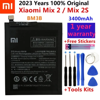 100% Оригинален Xiao Mi Оригинални Сменяеми Батерия BM3B За Xiaomi MIX 2 2S 3400mAh Батерии За Телефони с голям Капацитет на Безплатни Инструменти