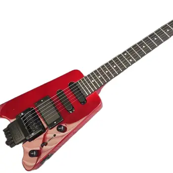 Новата 6-струнен електрическа китара на поръчка, червена, без главата, хастар от палисандрово дърво, високо качество, бърза доставка