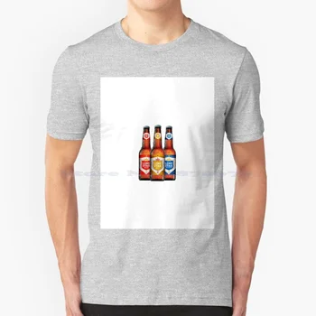 Тениска Three Star Of Бутилка от 100% памук с Логото на Бира Budweiser, Дизайн Бира Budweiser, Бира Bud Light, Бира Pabst, Бира Lone Star, Бира