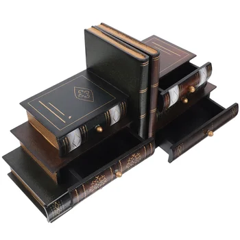 Контейнер под формата на форзаца, кутия за съхранение на книги, дървена кутия за съхранение на книги по рафтовете