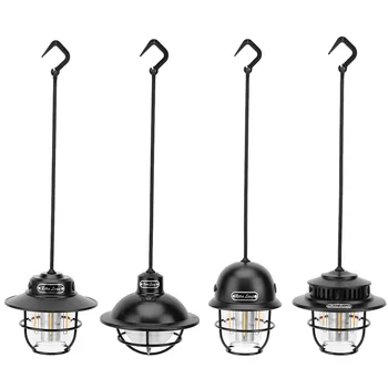 Led преносима лампа Type-C за зареждане на външно къмпинг IPX4, водоустойчив Ретро-кемпинговая лампа, окачена на разсеяна светлина за риболов, барбекю