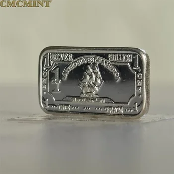Малки Сребърни Монети 999 Сребърна Монета 1 Грам Сребро На Железен Блок На Корабното