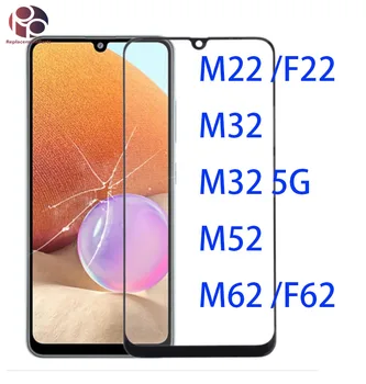 10 бр. Замяна за Samsung Galaxy M62 M52 M32 M22 F22 F62 със сензорен екран, 5 ГРАМА, LCD панел на предната външна стъклена леща с OCA