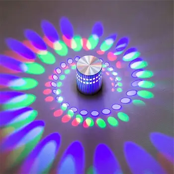 Креативен Навити Led монтиран на стената Лампа От Алуминиев Материал 3 W RGB AC85-265V Цветно Осветление За Вътрешен Бар KTV Decoration