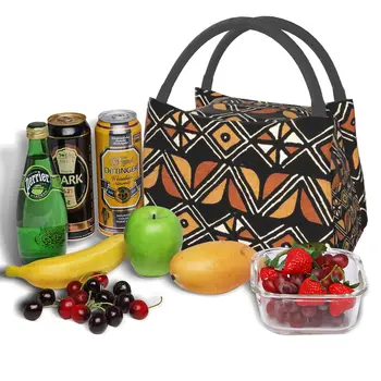 Преносима чанта за обяд с флорални принтом в Африка племе, Термоизолированная чанта-хладилник за обяд, чанта за пикник чанта за bento