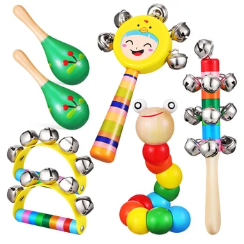 1 Комплект Мини-инструменти за ранно музикално образование, Ударни инструменти, Маракас, Ритмическая Допир играчка