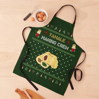 Забавен испанци грозен Коледен пуловер онлайн игра; tamale Crew Latinx Коледен Престилка Дамски кухня мъжки кухня барбекю Мъжки престилка