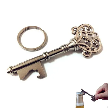 Креативен дизайн, форма на ключ, отварачка за бирени бутилки, ключодържател, метал, бронз/сребро, Преносими подаръци, Ретро Ретро ключодържател