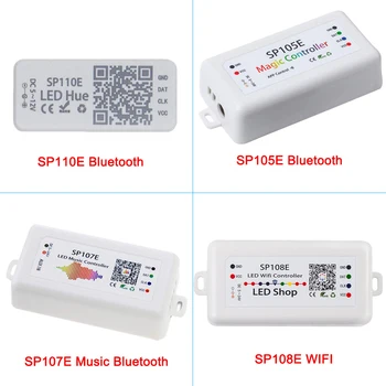 SP108E 107E 105E 110E Led контролер, WIFI, Bluetooth, Музикален контролер с помощта на приложения за смартфон за WS2811 WS2812B WS2813 SK6812 Strip
