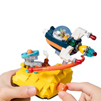 Направи си САМ MOC Творчески строителни блокове САМ Spin Небесен кораб торта от фини прахови частици в събирането на Детски образователни играчки за подаръци