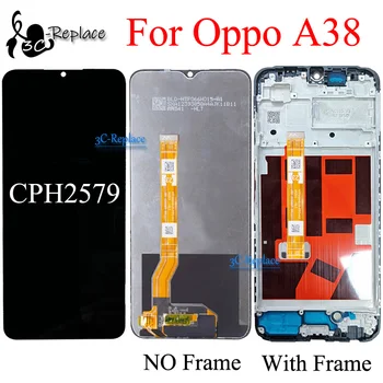 Черно 6,56 инча за Oppo A38 4G CPH2579 LCD сензорен дисплей, дигитайзер, в събирането, подмяна на части / С рамка