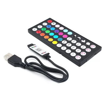 44-ключ клавиатура led лента RGB с дистанционно управление, Bluetooth-съвместими димер с гласово за led лента RGB 5050 SMD 3528 2835.