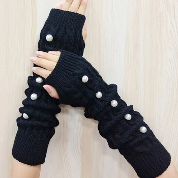 Crochet ръкави за ръце, Дълги Ръкавици без пръсти, Гъвкави Перлени ръкави, Ръкавици без пръсти, Зимни ръкави, Външни ръкави за ръце.
