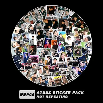 Kpop Idol 99 бр./компл. Етикети ATEEZ 2024 Албум Етикети Нови Стикери За Хладилник Авто Каска направи си САМ Лаптоп Skate Изчислява