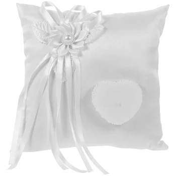 възглавница за годежен пръстен бяло цвете възглавница за годежен пръстен на приносителя кутия за годежни пръстени на притежателя на пръстена за годишнина от сватбата