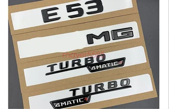 Черен гланц за E53 AMG TURBO 4 MATIC набор от стикери с емблемата на багажника.