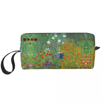 Дамски косметичка Diana Klimt Flower Garden, Скъпа косметичка за рисуване, косметичка за съхранение на козметични продукти, чанти за тоалетни принадлежности