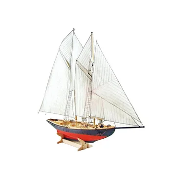 Мащаб 1/87 Комплект за сглобяване на кораба W. Benjamin Latham 1902 платноходка дървена модел комплект само с лодка