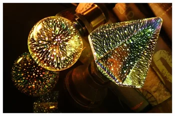 3D декорация, led лампа, реколта крушка на Едисон, звездни фойерверки, празнична лека нощ, новост, Коледна елха
