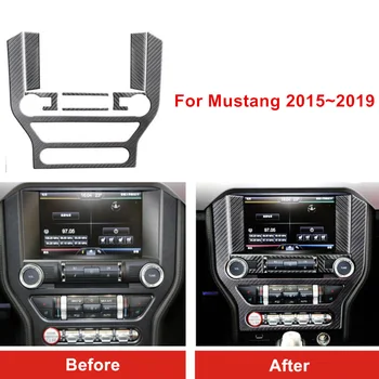 За Ford Mustang 2015-2019 Аксесоари 7 бр./лот Вътрешни довършителни работи централна контролния панел, цветен стикер за стайлинг на автомобили от въглеродни влакна