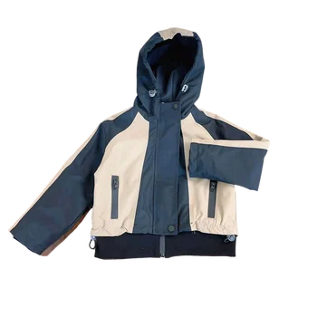 Модни детски дрехи 2023, Нова зимно яке с качулка за момчета, плътно палто с дълги ръкави за момичета