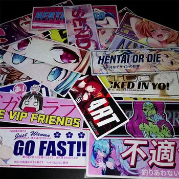 Етикети Japan Racing JDM Car Аниме Графити За момичета За лаптоп, мотоциклет, автомобил, Скейтборд, Водоустойчив Стикер за стайлинг на автомобили Decals20 * 7C