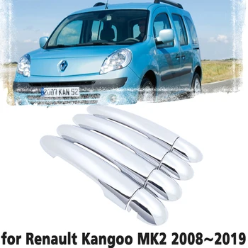 Луксозна хромирана рамка, която дръжка, панел, защитен калъф за Renault Kangoo MK2 2008 ~ 2019 стикер за автоаксесоари 2009 2010 2011 2012