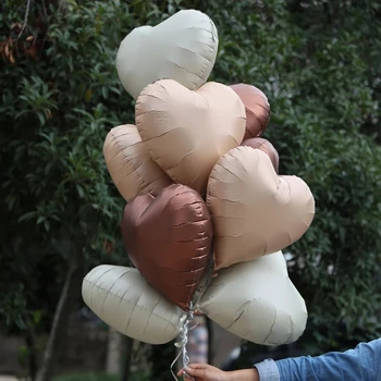 3-10 бр. 18-инчовите балони от алуминиево фолио във формата на сърце със звезда, ретро-цветен гелиевый балон за сватба, украса на парти по случай рождения Ден за възрастни и деца