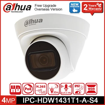 Dahua IPC-HDW1431T1-A-S4 4 Мегапиксела на Вътрешна Куполна IP камера за Сигурност IR 30m Вграден Микрофон, Камера за Откриване на Движение на Очната Ябълка БЕЗ Слот за SD-карта