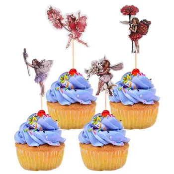 Страхотна Topper, декорации за кексчета, Цвете парти, клечки за Зъби, Пръчици, Топперы, за да проверите за рожден Ден момичета