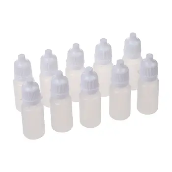 10 бр 10 МЛ 1/3 унции LDPE Пластмасови бутилки-пипети за масло и лосион, защитени от деца