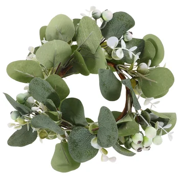 Изкуствено пръстен за празник на реколтата, имитирующее плодове от евкалиптовите листа в скандинавски стил, коледен декор, малък венец, венец от копринени цветя
