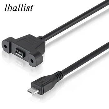 удлинительный кабел lballist Micro USB 2.0 от мъжете за една жена от фолио M/F + в оплетке, екраниран с винтовым монтиране на панела 30 см 50 см