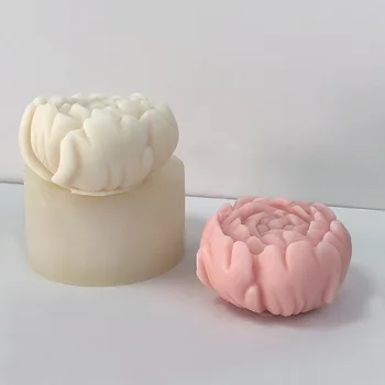 Силиконова форма за сапун с 3D цвете божур, гипсови орнаменти, форма от смола, форма за свещи от пъпка на божур, форма за украса на тортата, под формата на цветя празни приказки