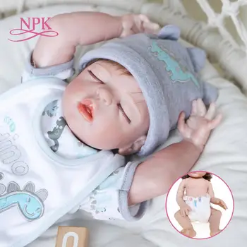 NPK 48 см полнотелая силиконова кукла premie bebe Reborn baby Dolls Реалистичен новороденото дете мека кукла Boneca sleeping boy