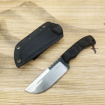 Нож с фиксирано острие от стомана Tang D2 G10, дръжка Kydex, сабя за оцеляване на открито, Самоотбрана, Лов, Риболов, EDC Инструмент