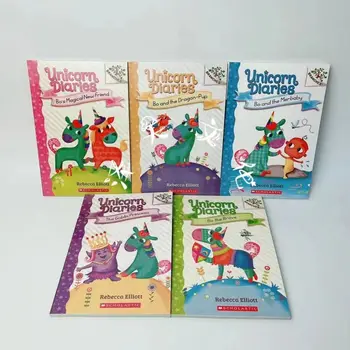 5ШТ Дневници Еднорог Английска книжка с картинки за деца в ранна детска възраст, обучението по четене в детството