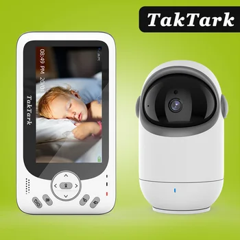 4.3-инчов безжичен видеоняня С дистанционно камера за завъртане и наклон, Двупосочен домофонна система, автоматично нощно виждане, детско видеонаблюдение