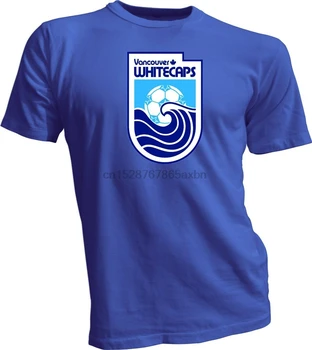 Ванкувър Уайткэпс Несъществуващ Nasl Футбол Ретро Синя тениска Нов размер S-3Xl Популярна тениска без етикети