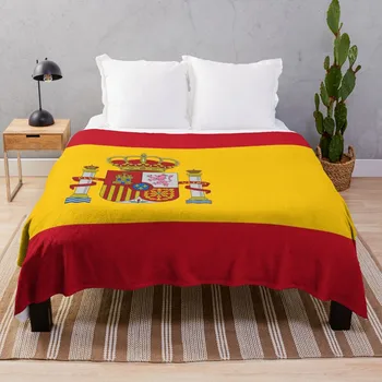 Флаг на Испания, Испански патриотичното одеяло, Мохнатое одеяло, Голям гъст пушистое одеало за двойки, Винтажное одеяло