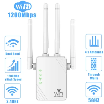 5,8 Ghz Wifi Ретранслатор 1200 Mbps Wifi Усилвател на Сигнала Wifi Удължител Мрежа Wifi Усилвател на 2,4 Ghz Безжична Wifi Ретранслатор на Далечни разстояния
