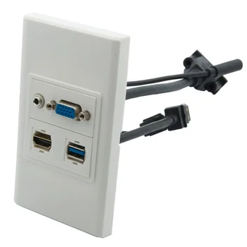 1 Група без винт VGA стереозвук 3,5 мм USB 3.0, HDMI, Плосък, къс кабел в стил 