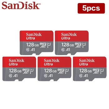 5 бр./лот Карта памет SanDisk Ultra 32 GB 64 GB 128 GB Скорост на четене до 120 MB/s. Карта Micro SD Class10 A1 UHS-I U1 TF Карта