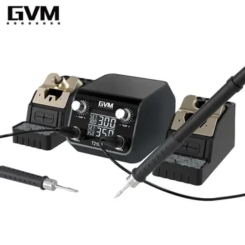 Заваръчен станция GVM T210D с двойно термостатическим цифров дисплей Нано с дръжка за запояване T210 за ремонт SMD печатни платки BGA