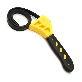 1 БР 6-инчов мултифункционален ключ за колан на автомобила, отварачка за бутилки с регулируем маслен филтър, жълт