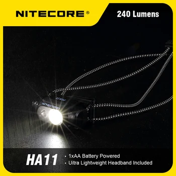 Многофункционална главоболие лампа NITECORE HA11 на 240 лумена, в комплекта влиза конзола, колан на фенер