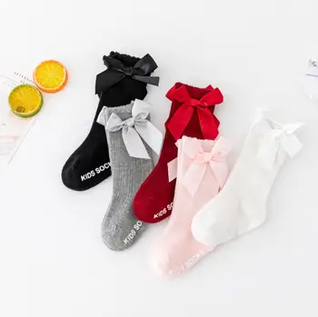 2023 Устойчива На Плъзгане Детски Летни Дрехи Нови Детски Чорапи За Момичета С Голям Нос До Коляното, Дълги Меки Памучни Дантелен Бебешки Чорапи За Деца