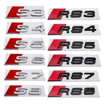 Автомобилна Стикер За Audi Sline S3 S4 S5 S6 S7 S8 RS3 RS4 RS5 RS6 RS7 RS8 Лого A3 A4 A5 A6 A7 A8 Емблемата на Иконата на Стикер за Декорация