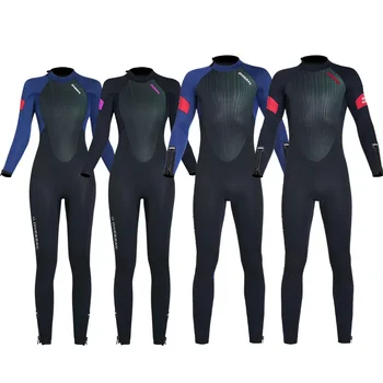 Водолазный костюм за мъже, 5 мм, едно парче топъл водолазный костюм с дълъг ръкав за жени, гмуркане с шнорхел, гмуркане и сърф