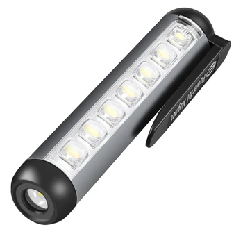 XPE Мини led фенерче, фенерче Водоустойчива, USB Акумулаторна фенерче + COB Лампа, Мъниста, Фенерче С щипка магнит